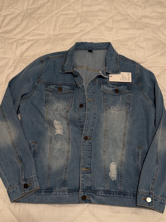Jackets & Blazers - Light Wash Distressed Denim Jacket